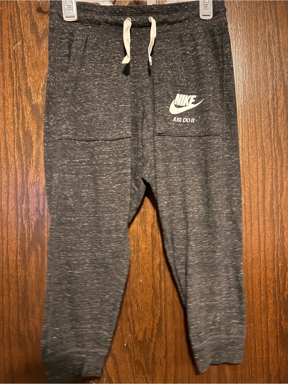 Nike Dark Charcoal Heather Jogger Pants with White Logo